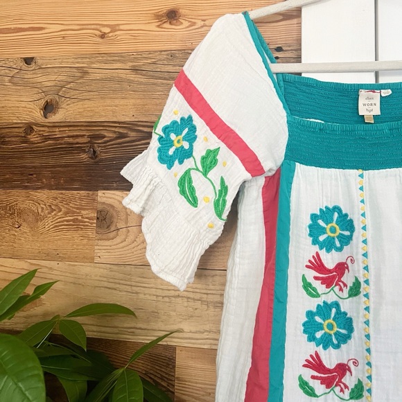 Anthropologie Seen Worn Kept Embroidered Peasant Top - Picture 6 of 7